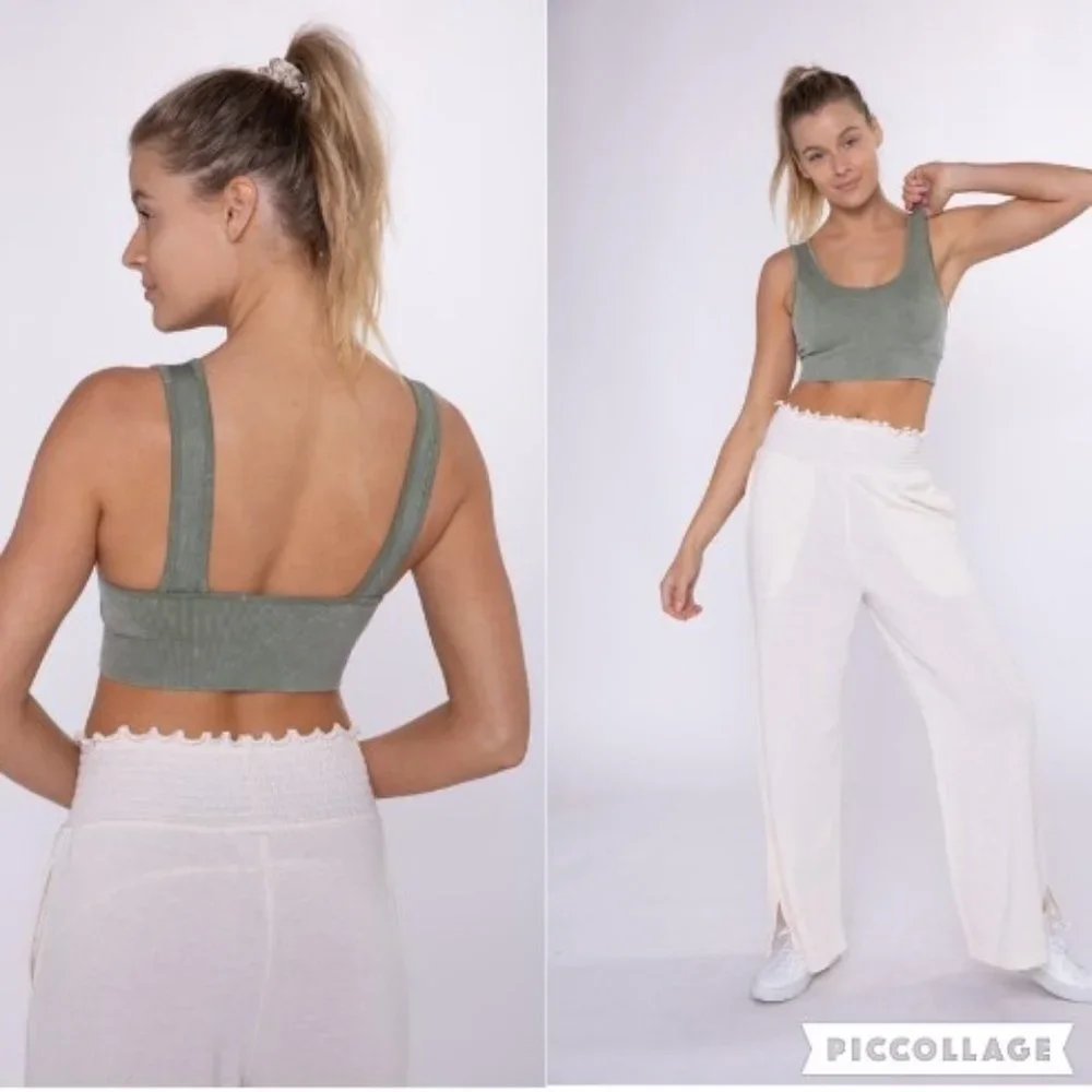 Essential Mineral-Washed Seamless Sports‎ Bra